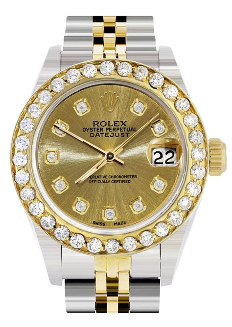 womens gold rolex diamond bezel|rolex datejust 26mm diamond bezel.